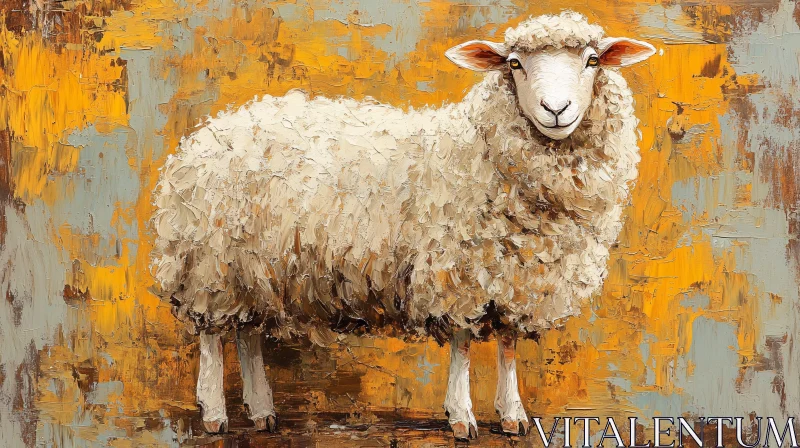 Sheep in Artistic Brushwork