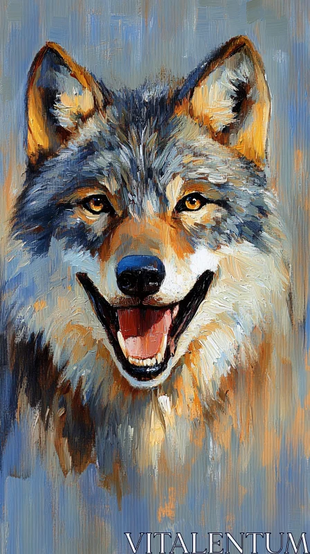 AI ART Artistic Wolf Illustration