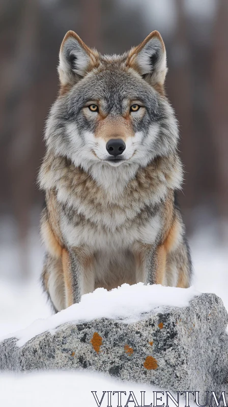 AI ART Winter Wolf Portrait