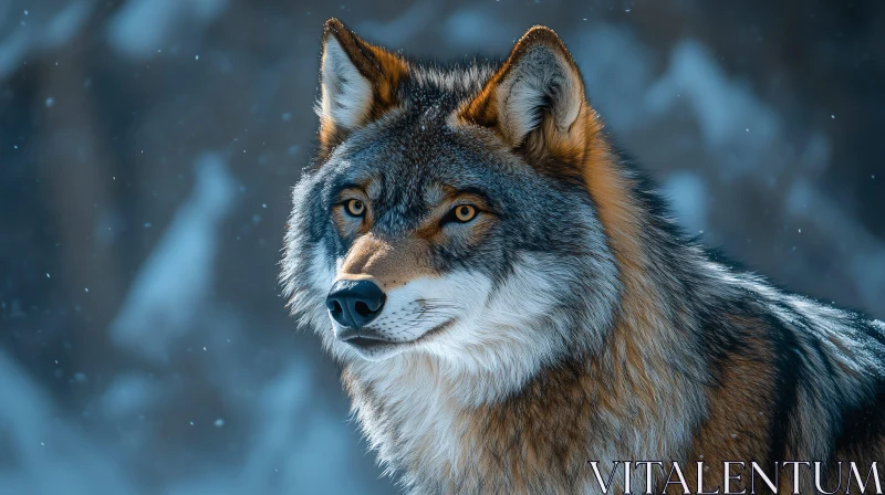 AI ART Wild Wolf in Winter