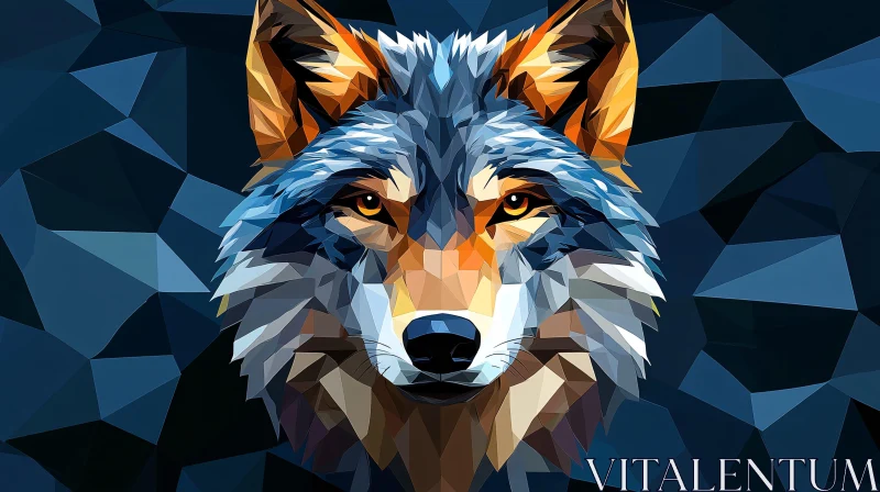 AI ART Dynamic Abstract Wolf