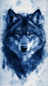 Blue Wolf Painting