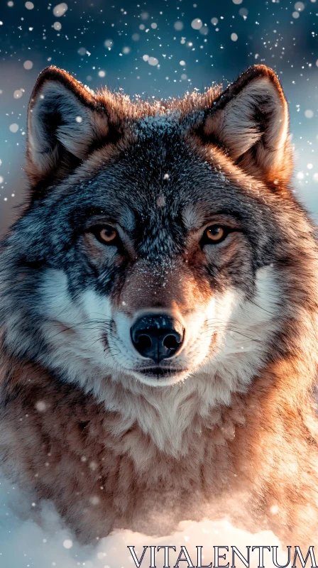 AI ART Winter Wolf Portrait