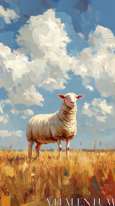 AI ART Pastoral Sheep Artwork