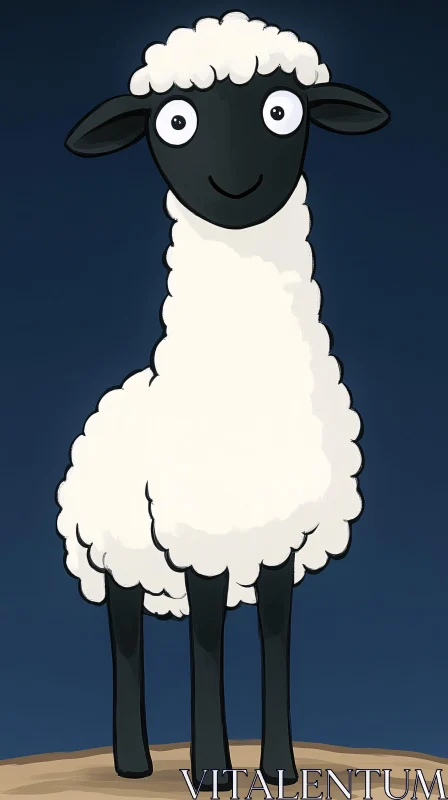 AI ART Playful Sheep Character Drawing