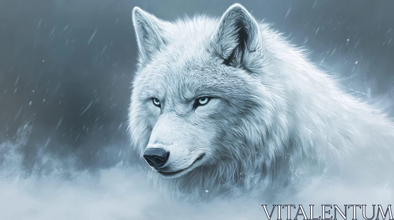 AI ART Mystical Ice Wolf