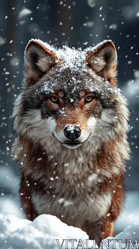 AI ART Serene Wolf in Winter