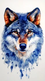 Artistic Animal Illustration in Blue Tones