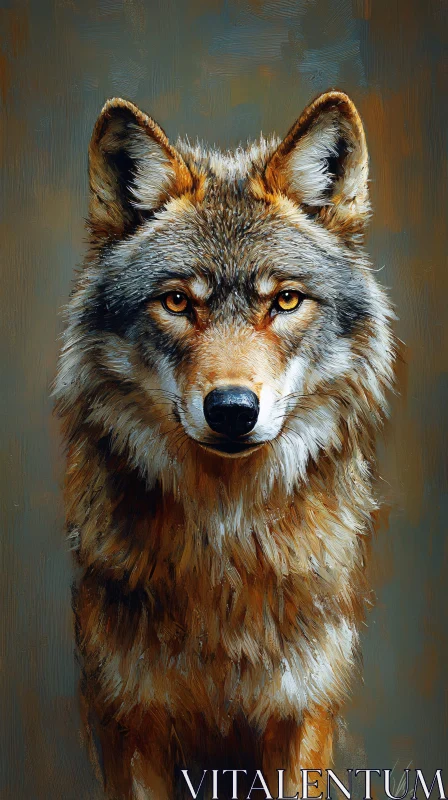 AI ART Wolf Gaze Art Painting