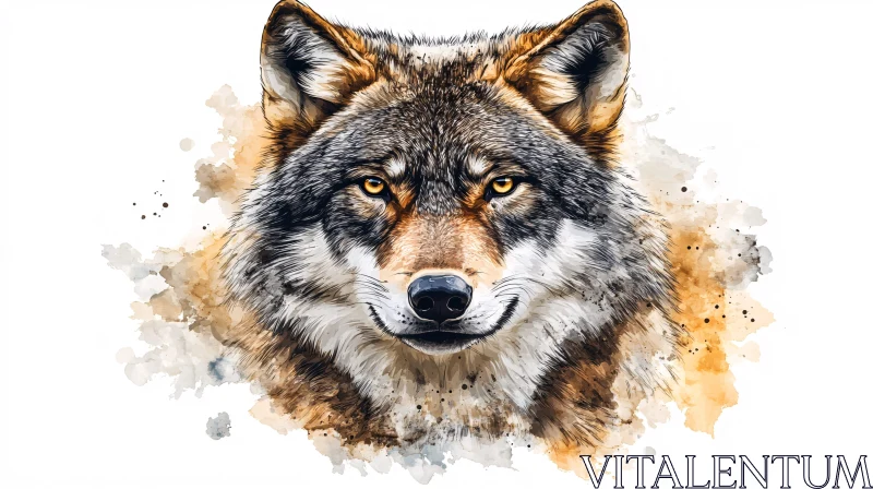 AI ART Wolf Art with Splash Effect