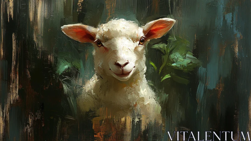 AI ART Peaceful Sheep Painting