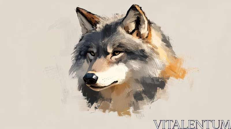 AI ART Wildlife Wolf Painting