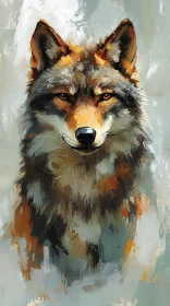 Expressive Wolf Brushstroke Painting