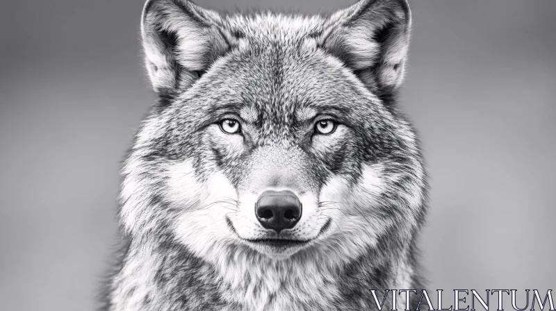 Black and White Wolf Profile