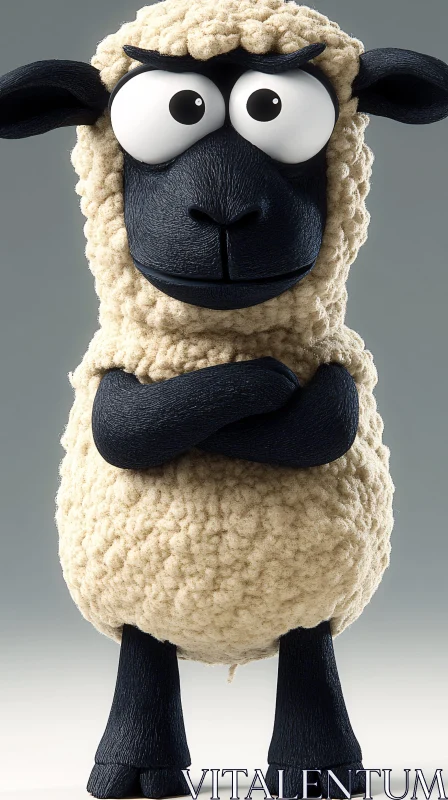 Humorous Cartoon Sheep Illustration