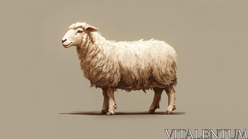 Sheep in Minimalist Setting