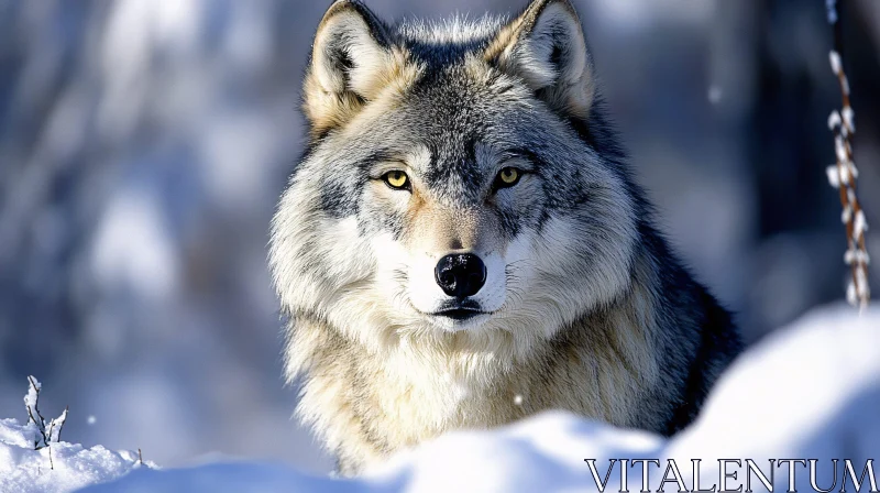 AI ART Winter Wolf Portrait