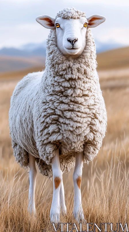 AI ART Wooly Sheep in Nature