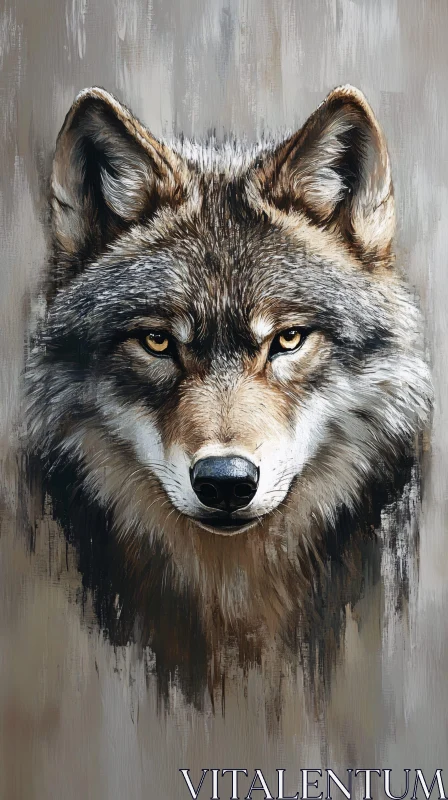 AI ART Wolf Head Art