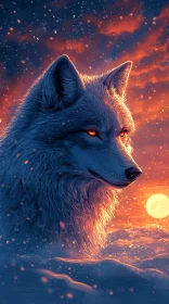 Luminous Eyes of the Night Wolf