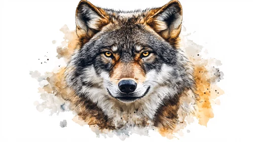 Wolf Art with Splash Effect