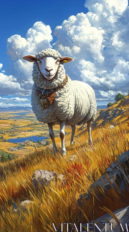 AI ART Pastoral Scene with Sheep