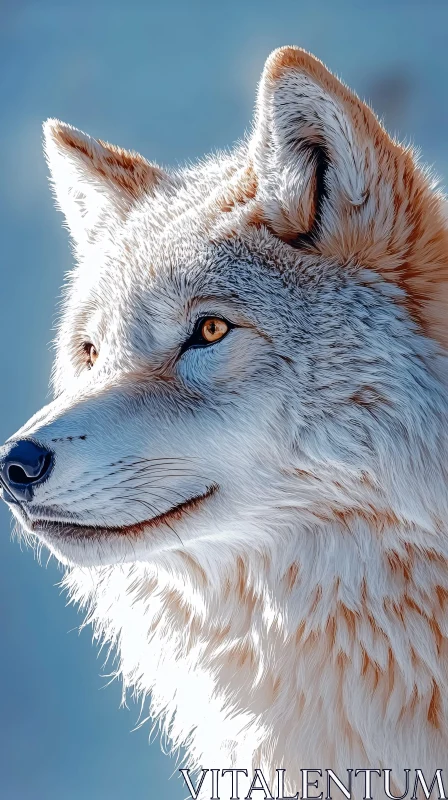 Elegant Wolf Image with Detailed Fur AI Image