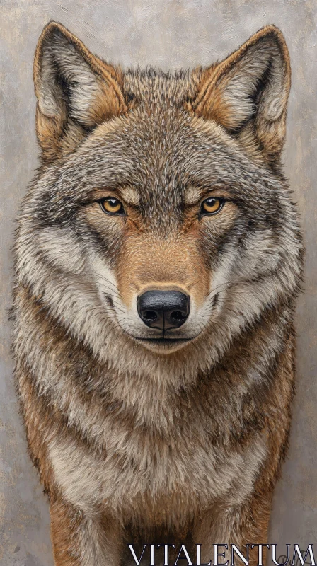 AI ART Wolf Portrait with Amber Eyes