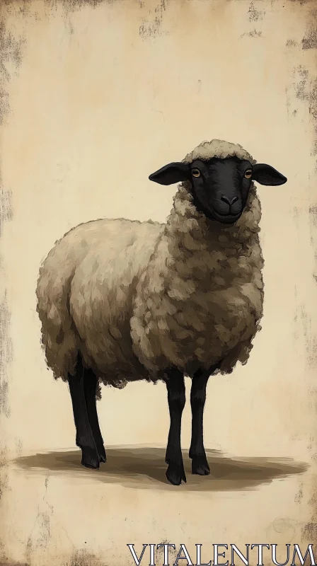 AI ART Pastoral Sheep Art