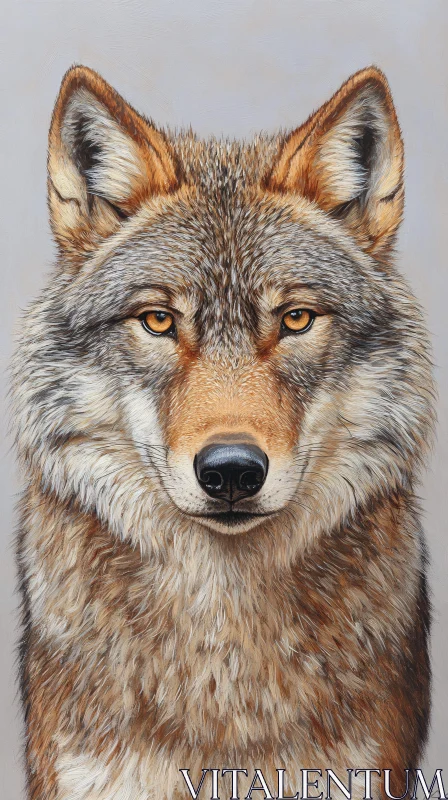 AI ART Wolf's Intense Gaze in Portrait