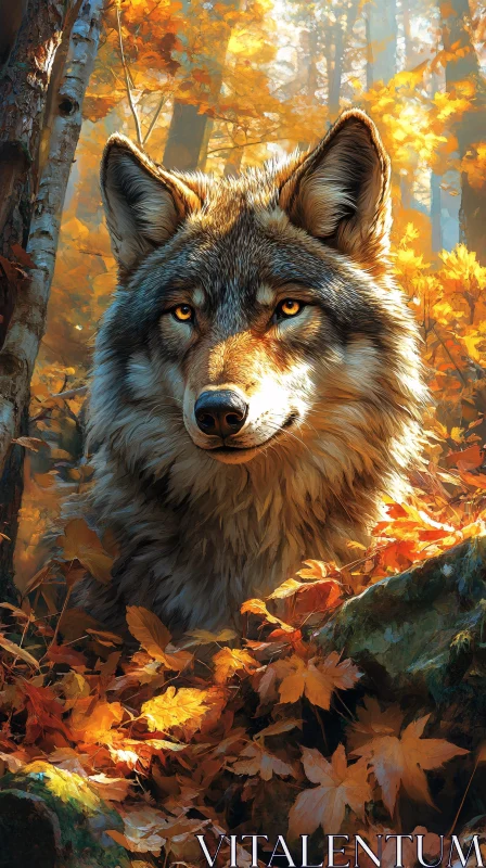 Autumn Encounter with a Wolf
