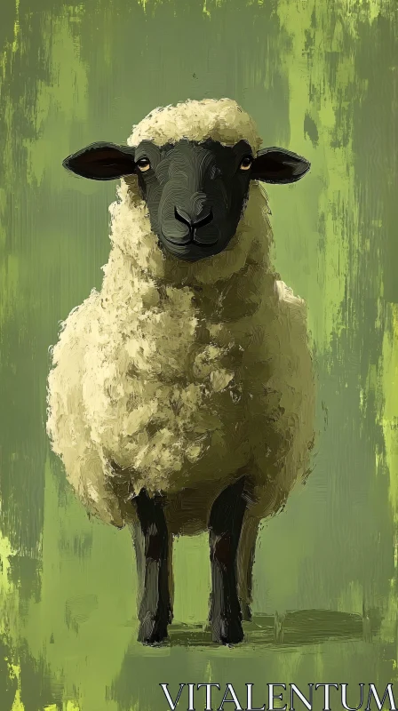 AI ART Fluffy Sheep Artwork