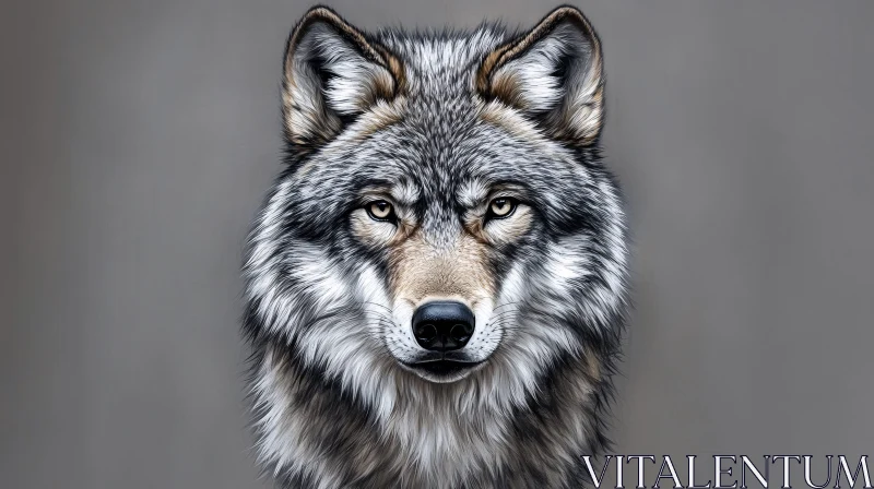 AI ART Regal Wolf Close-Up