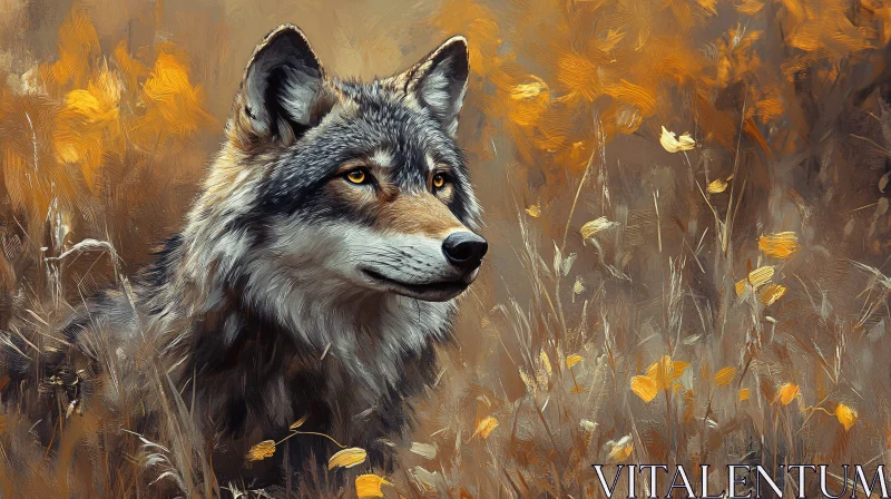 AI ART Autumn Wolf Art