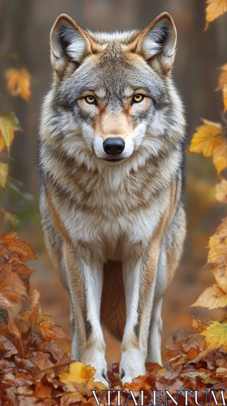 AI ART Autumn Wolf in Natural Setting