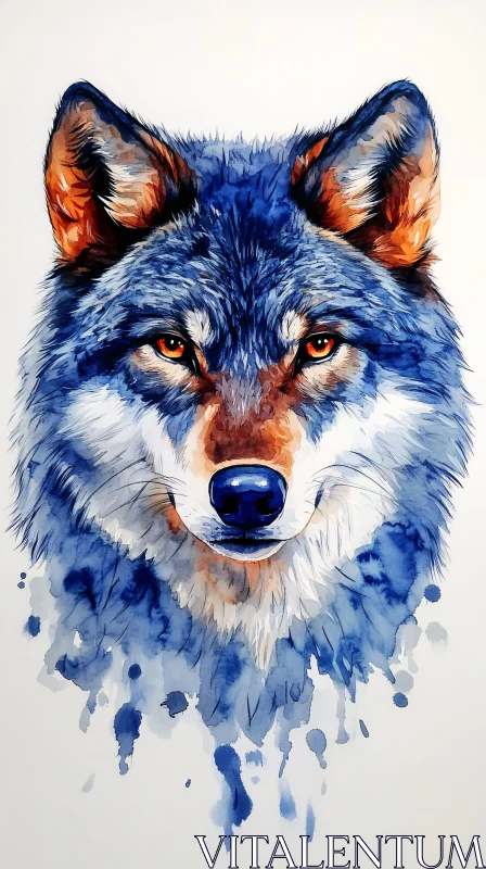 AI ART Artistic Animal Illustration in Blue Tones