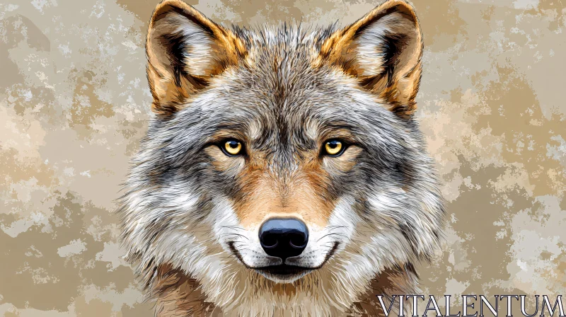 AI ART Wild Wolf Face Art