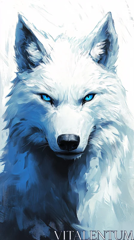 AI ART Majestic White Wolf Artwork