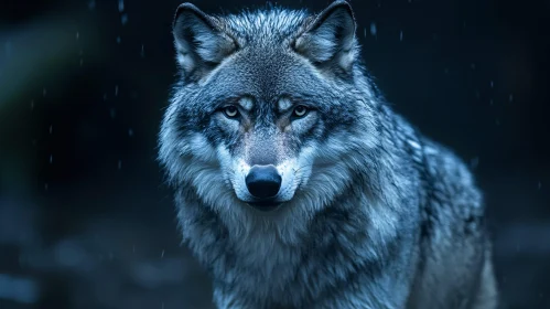 Mystical Wolf in the Shadows AI Image