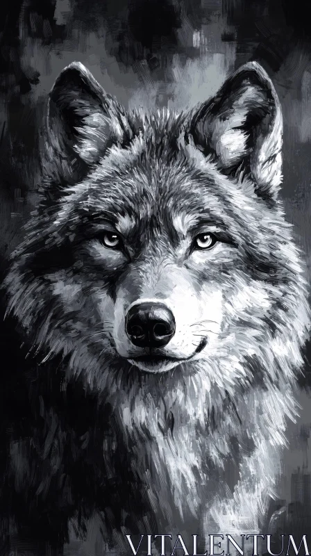 Expressive Wolf Art Portrait