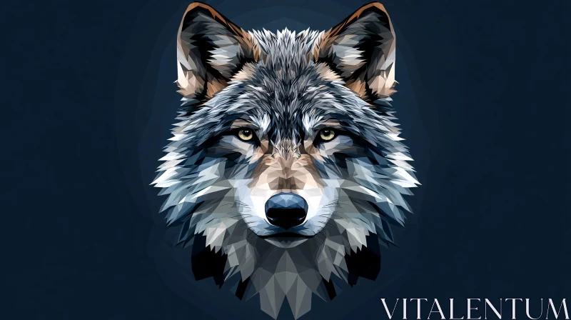 AI ART Artistic Wolf Head in Geometric Shapes