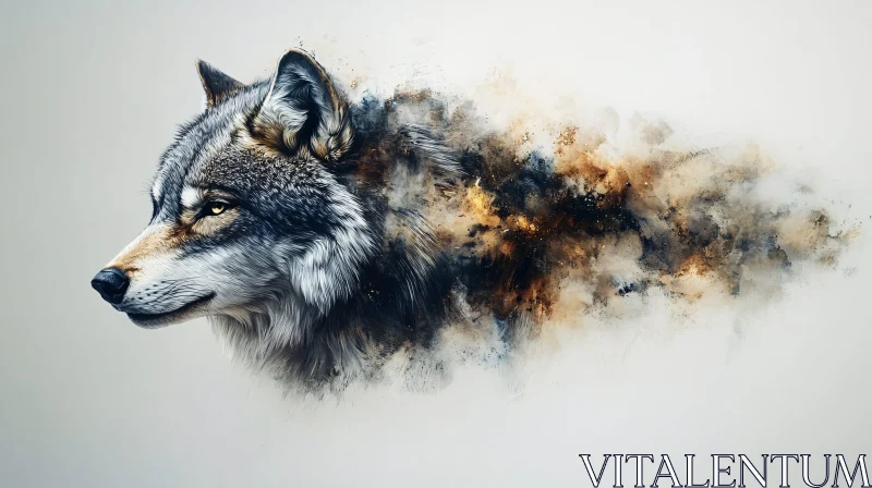 AI ART Ethereal Abstract Wolf Art