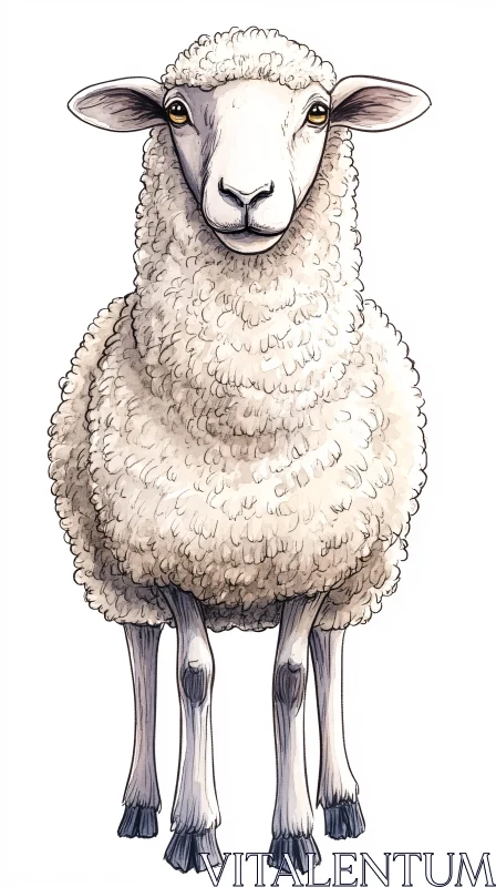 AI ART Fluffy Sheep Art