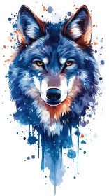 Vivid Wolf Painting in Watercolor