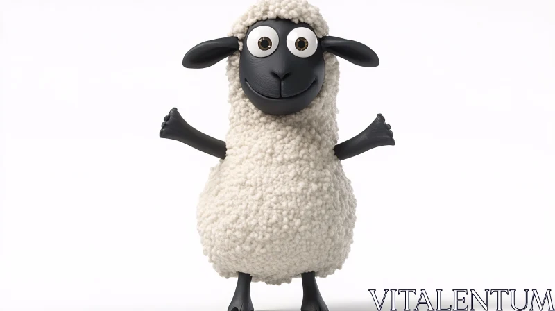 AI ART Adorable Cartoon Sheep