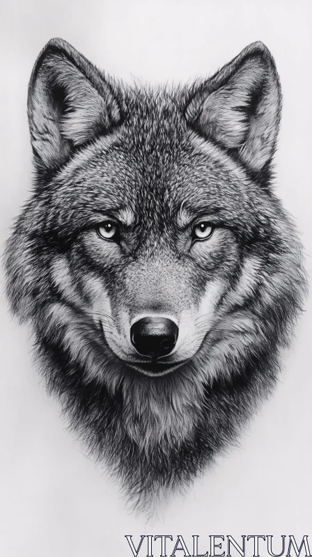 AI ART Detailed Wolf Art