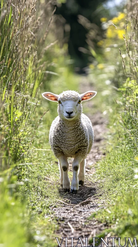 AI ART Sheep in Sunny Meadow