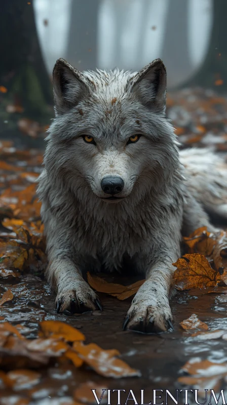 AI ART Autumn Wolf