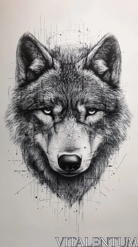 AI ART Wolf Art Illustration