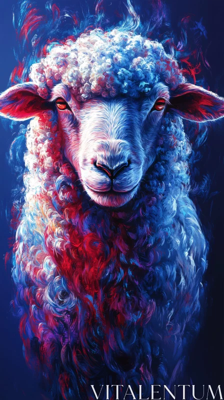 AI ART Colorful Sheep Artwork